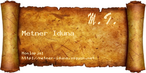 Metner Iduna névjegykártya